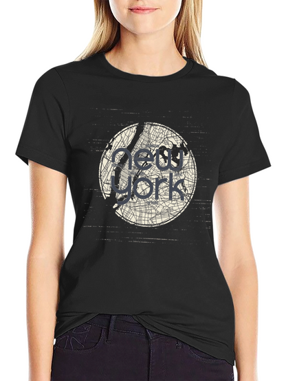 Camiseta Negra New York City Map