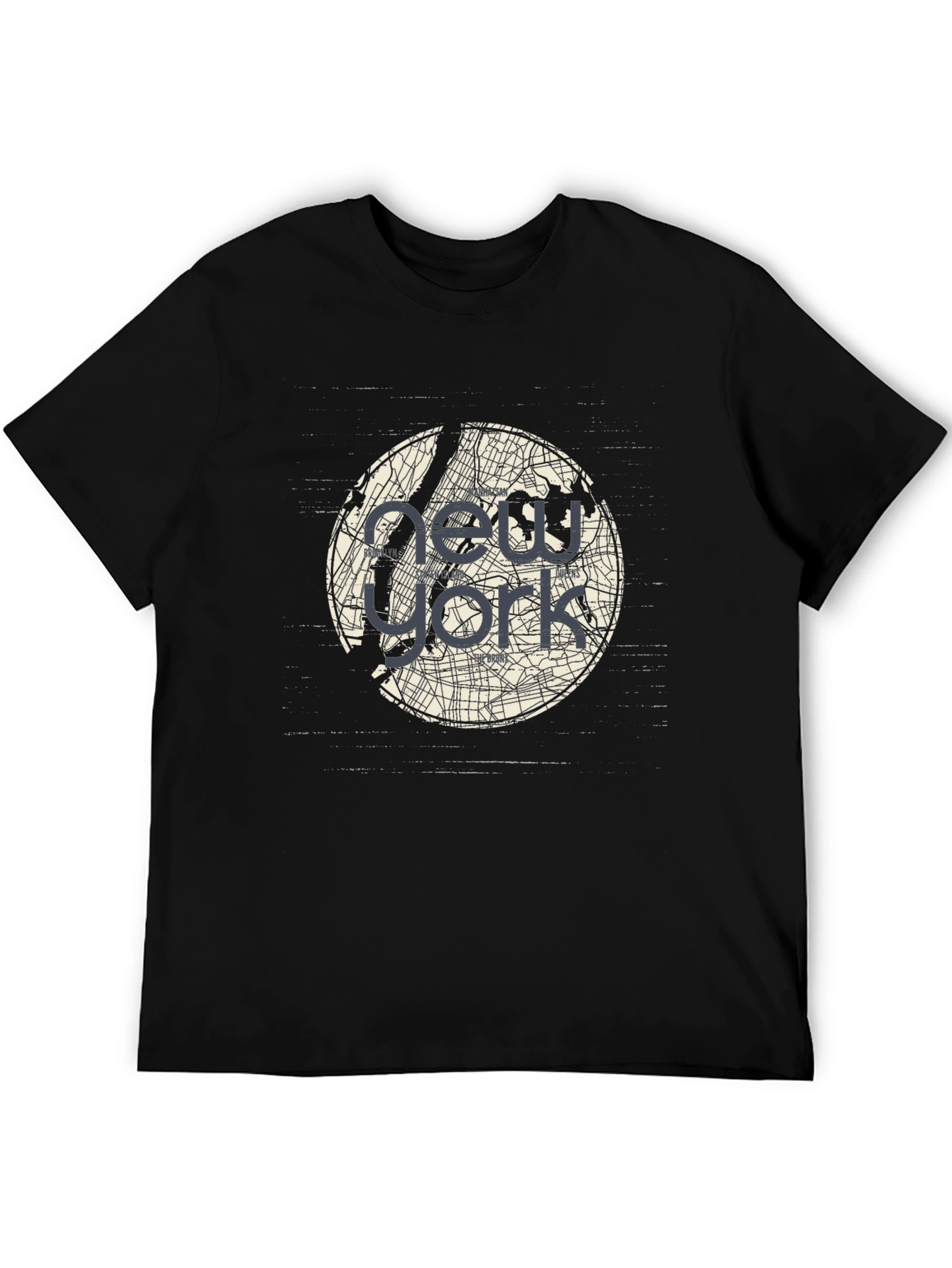 Camiseta Negra New York City Map