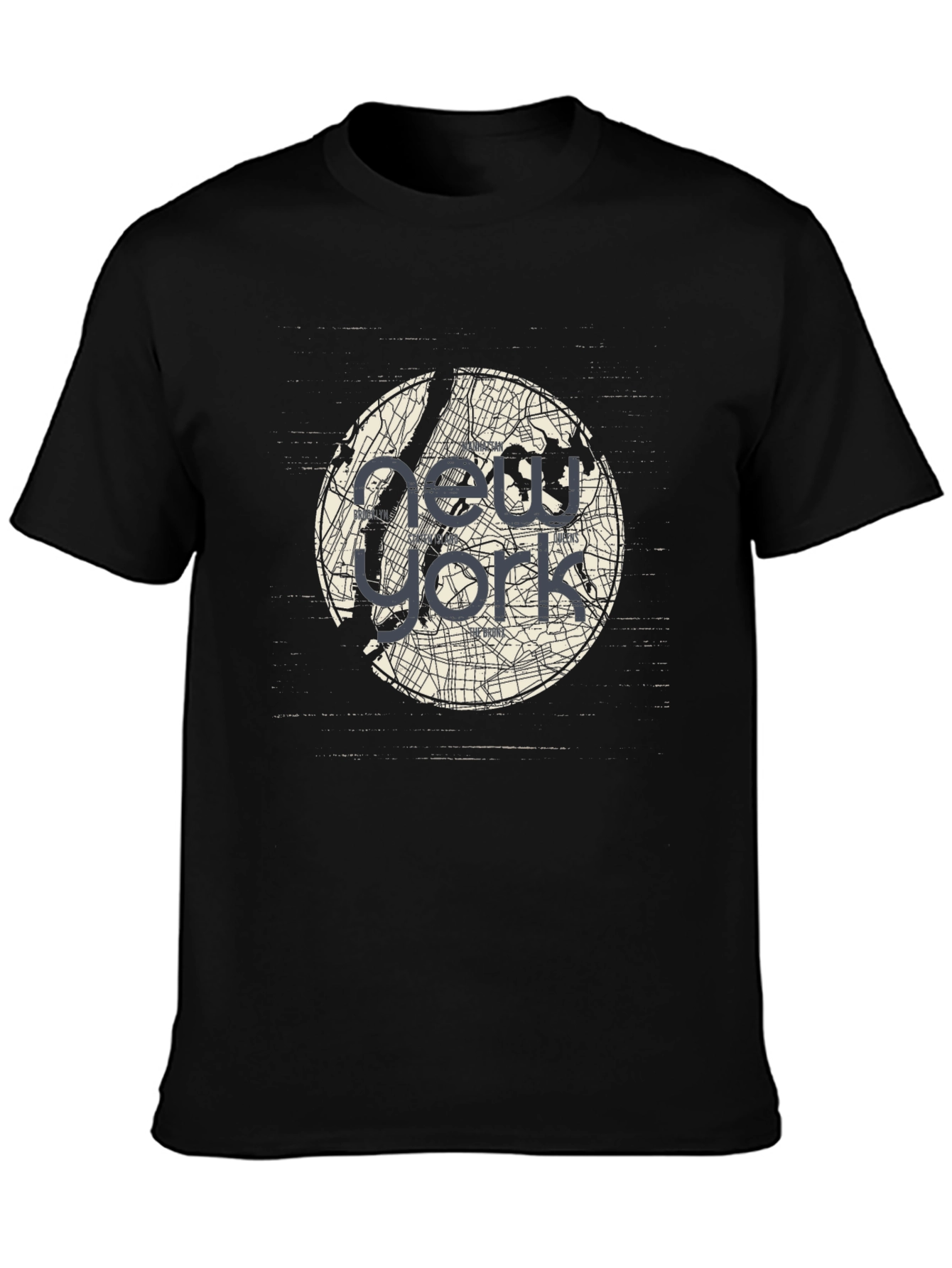 Camiseta Negra New York City Map