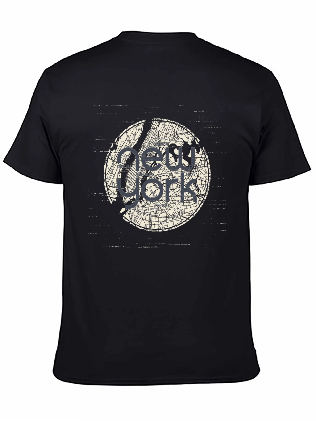 Camiseta Negra New York City Map