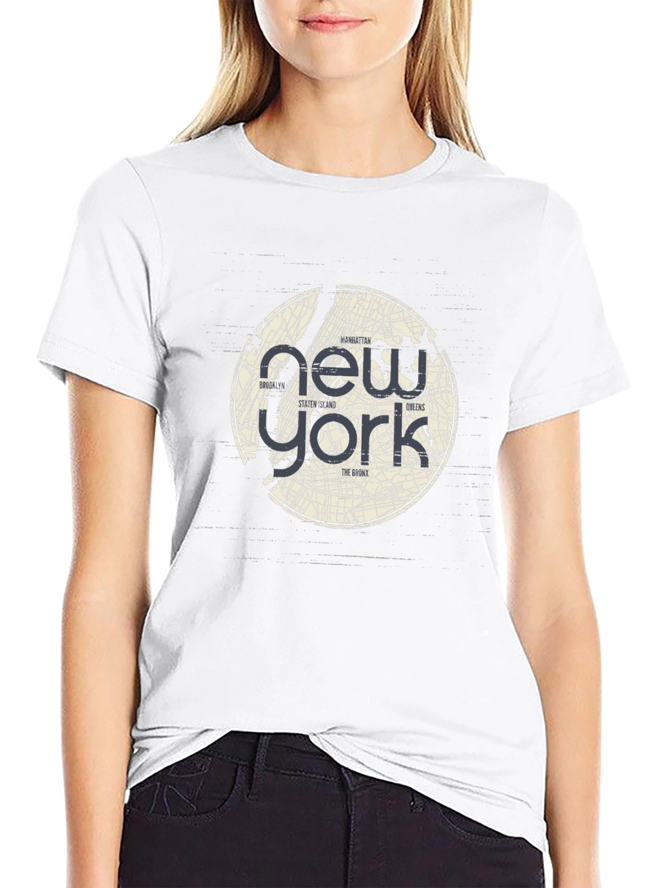 Camiseta Negra New York City Map