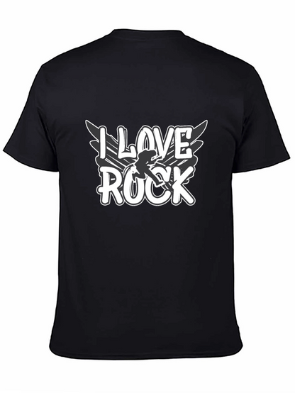 Camiseta Negra I Love Rock para Hombre