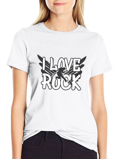 Camiseta Negra I Love Rock para Hombre
