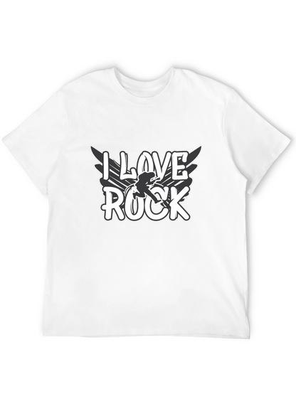 Camiseta Negra I Love Rock para Hombre
