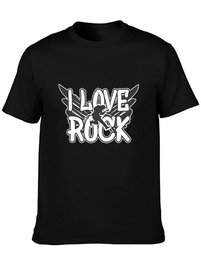 Camiseta Negra I Love Rock para Hombre