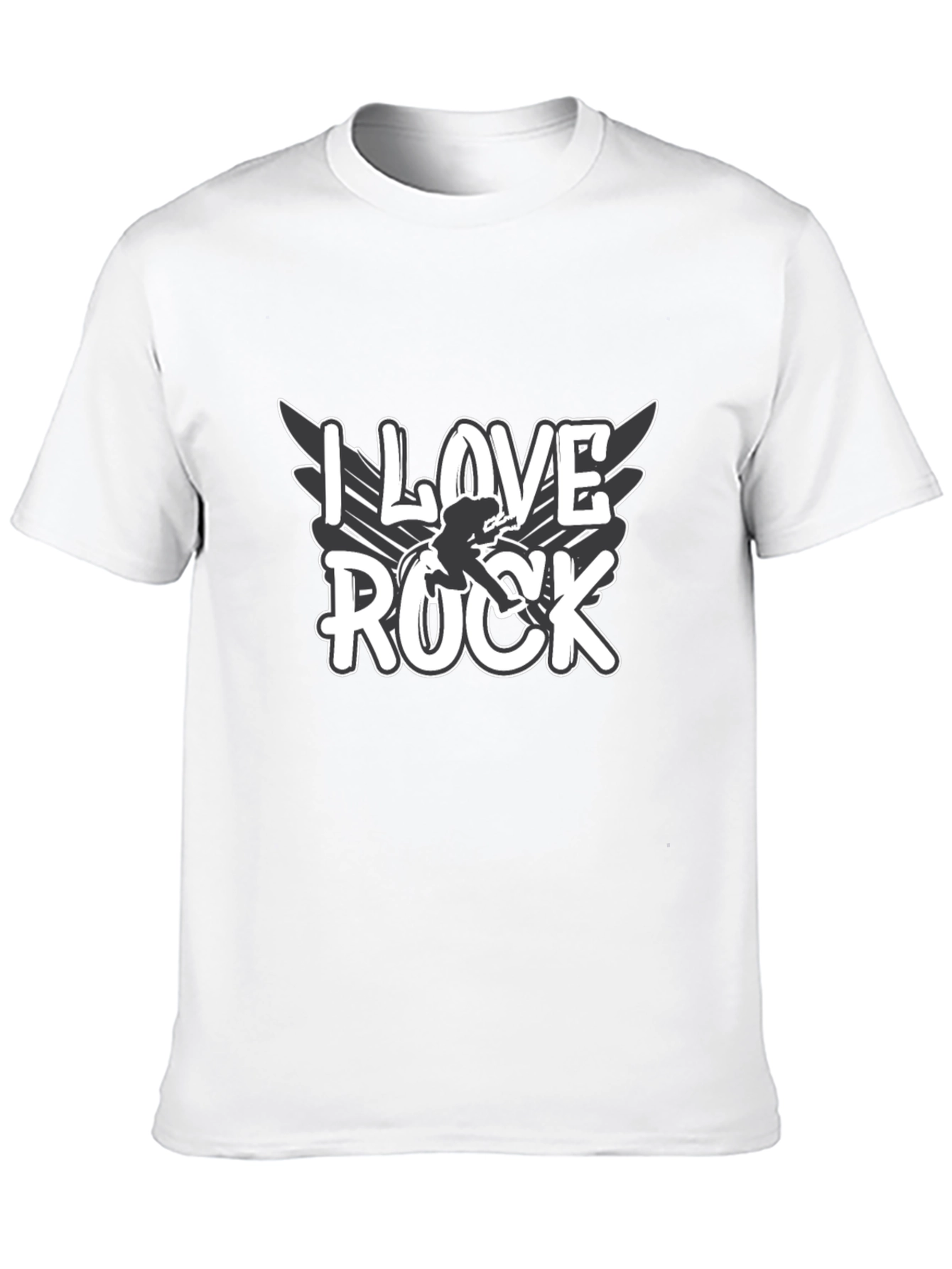 Camiseta Negra I Love Rock para Hombre
