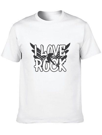 Camiseta Negra I Love Rock para Hombre