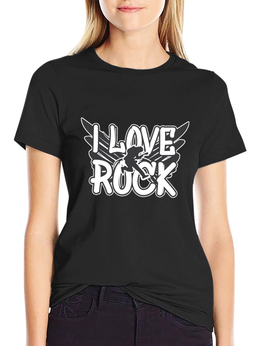 Camiseta Negra I Love Rock para Hombre
