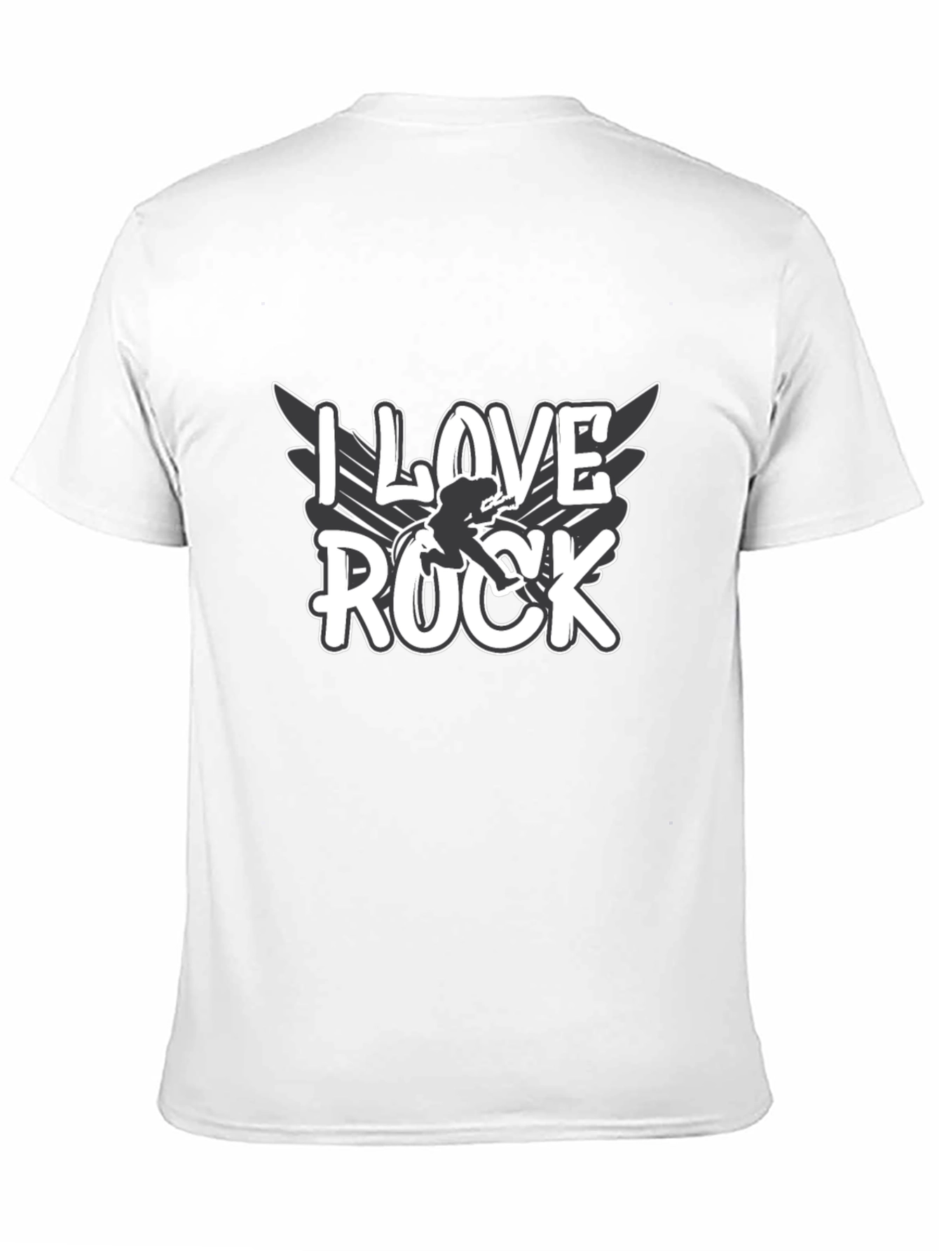 Camiseta Negra I Love Rock para Hombre