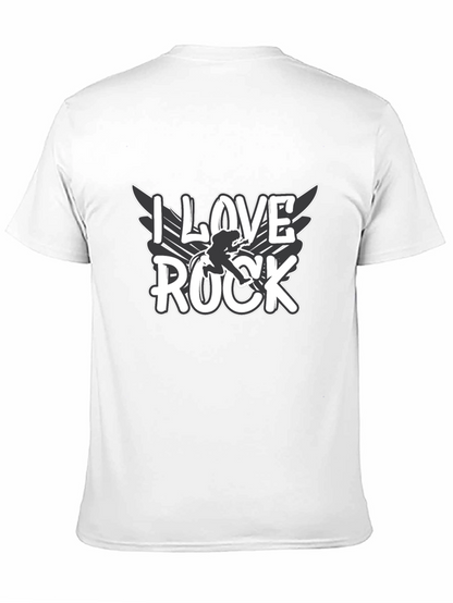 Camiseta Negra I Love Rock para Hombre