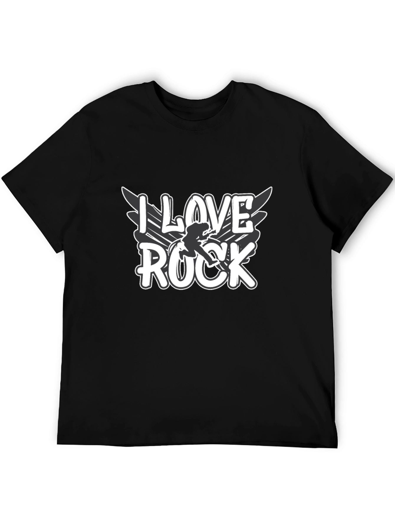 Camiseta Negra I Love Rock para Hombre