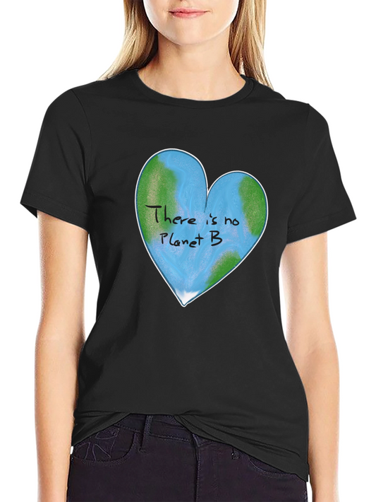 Camiseta Negra con Diseño de Corazón Planeta B