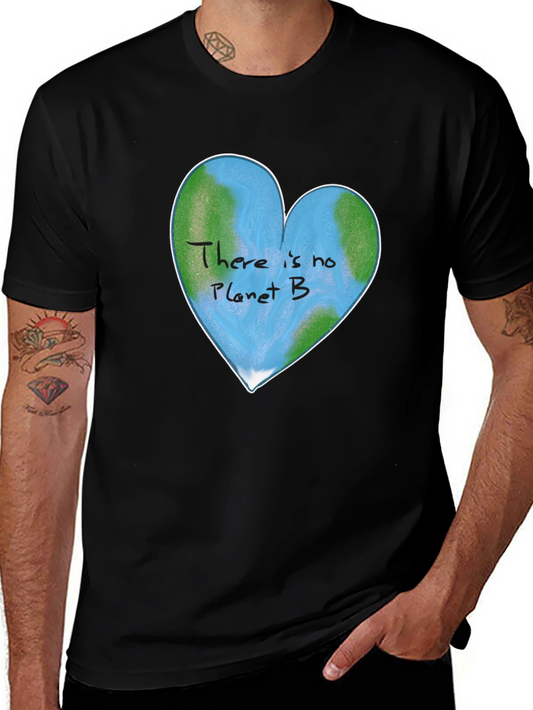 Camiseta Negra con Diseño de Corazón Planeta B
