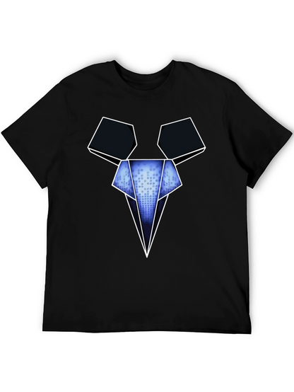 Camiseta Negra con Diseño Gráfico Abstracto