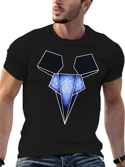 Camiseta Negra con Diseño Gráfico Abstracto