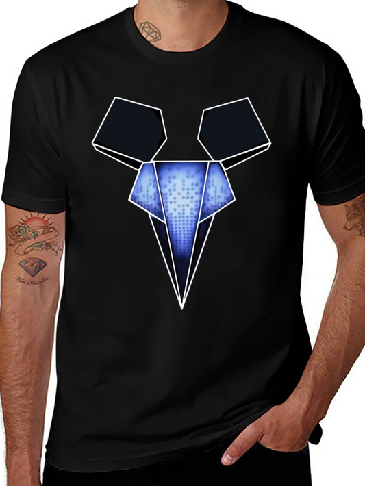 Camiseta Negra con Diseño Gráfico Abstracto
