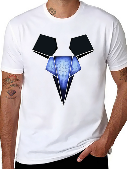 Camiseta Negra con Diseño Gráfico Abstracto