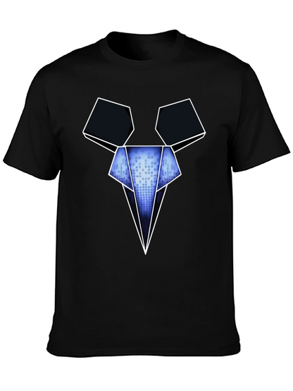 Camiseta Negra con Diseño Gráfico Abstracto