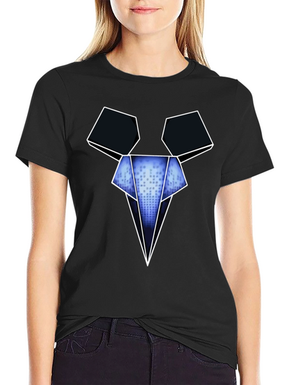 Camiseta Negra con Diseño Gráfico Abstracto