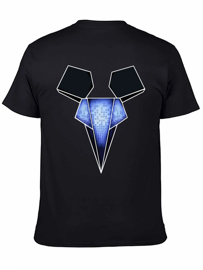Camiseta Negra con Diseño Gráfico Abstracto