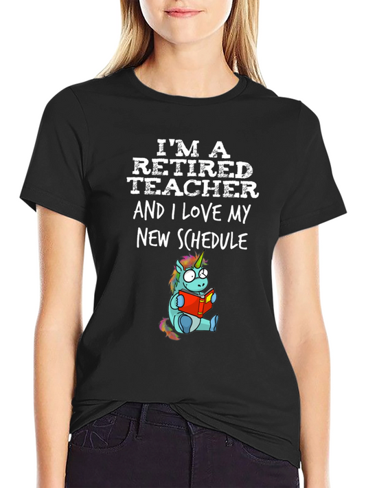 Camiseta Negra: Soy un Profesor Jubilado Unicornio