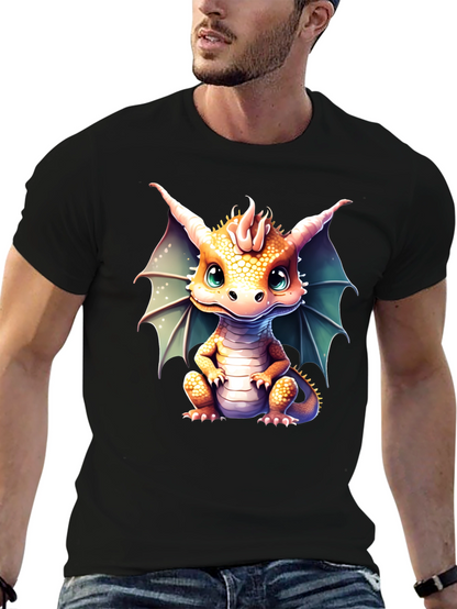 Camiseta Negra con Estampado de Dragón Bebé