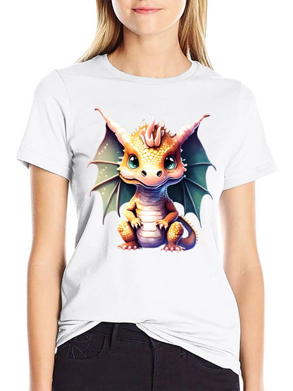 Camiseta Negra con Estampado de Dragón Bebé