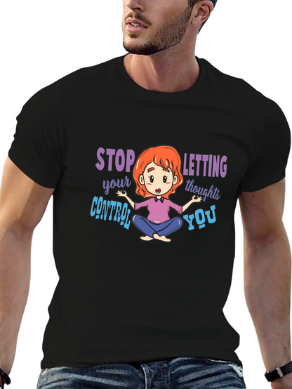 Camiseta Negra con Diseño de Meditación