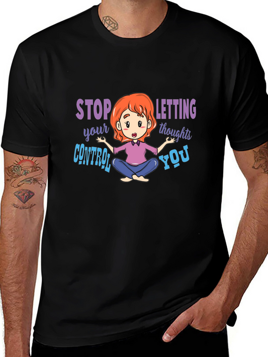 Camiseta Negra con Diseño de Meditación