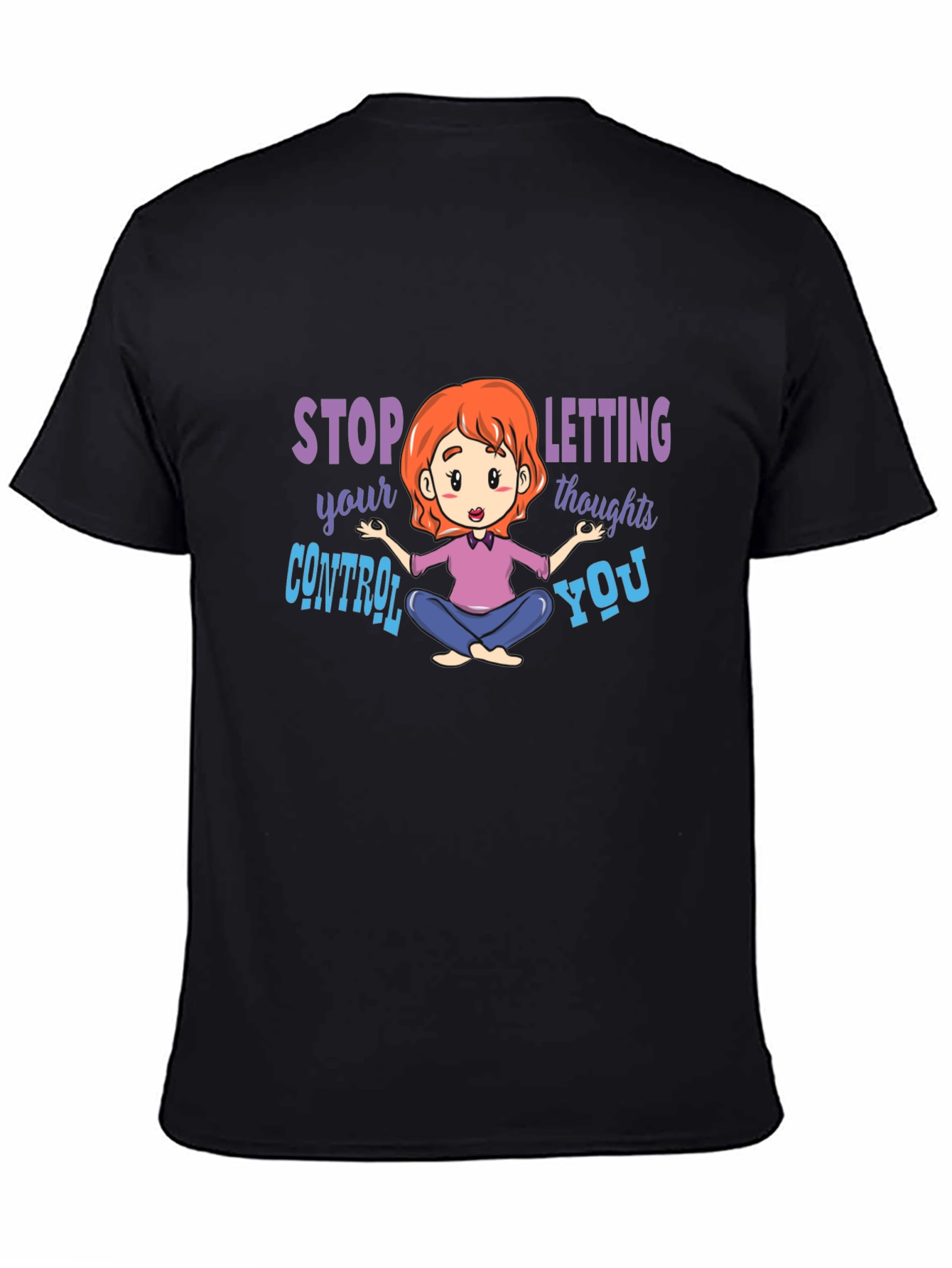 Camiseta Negra con Diseño de Meditación