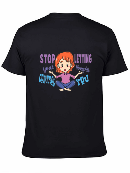 Camiseta Negra con Diseño de Meditación