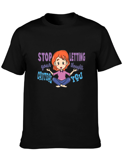 Camiseta Negra con Diseño de Meditación