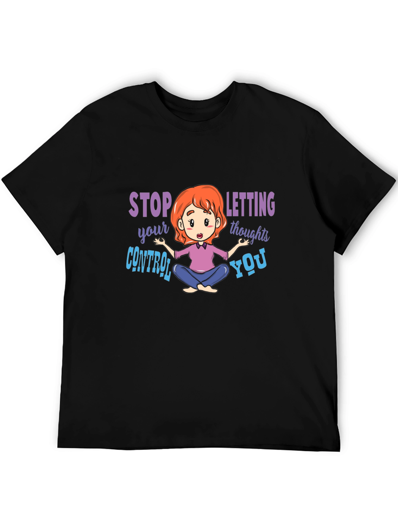 Camiseta Negra con Diseño de Meditación