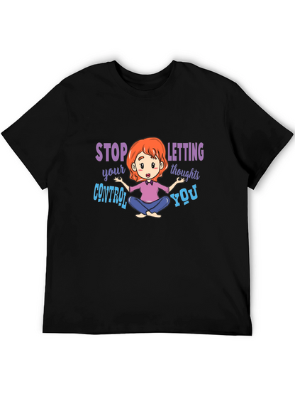 Camiseta Negra con Diseño de Meditación