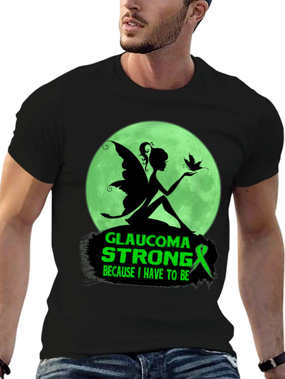 Camiseta Negra Glaucoma Strong Mujer Hada Luna