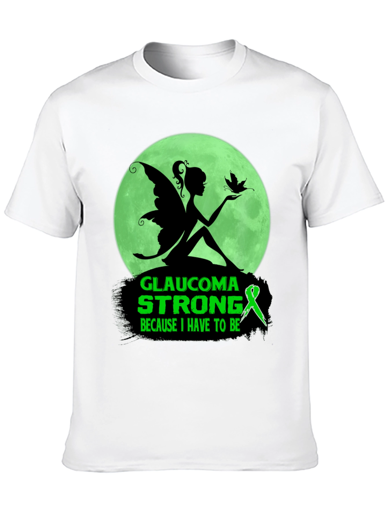 Camiseta Negra Glaucoma Strong Mujer Hada Luna