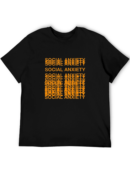 Camiseta Negra con Diseño Social Anxiety