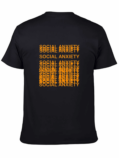 Camiseta Negra con Diseño Social Anxiety