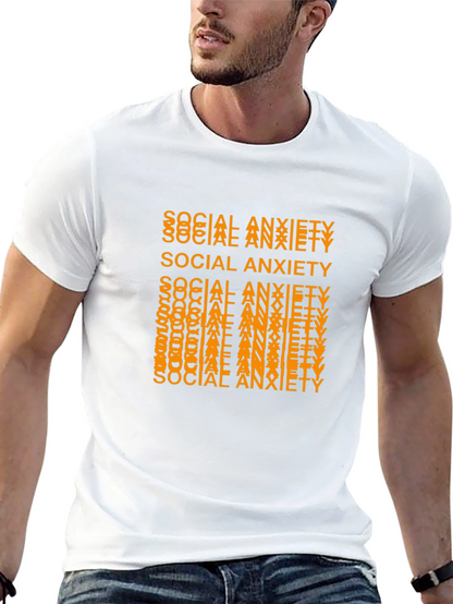 Camiseta Negra con Diseño Social Anxiety