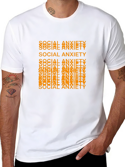 Camiseta Negra con Diseño Social Anxiety