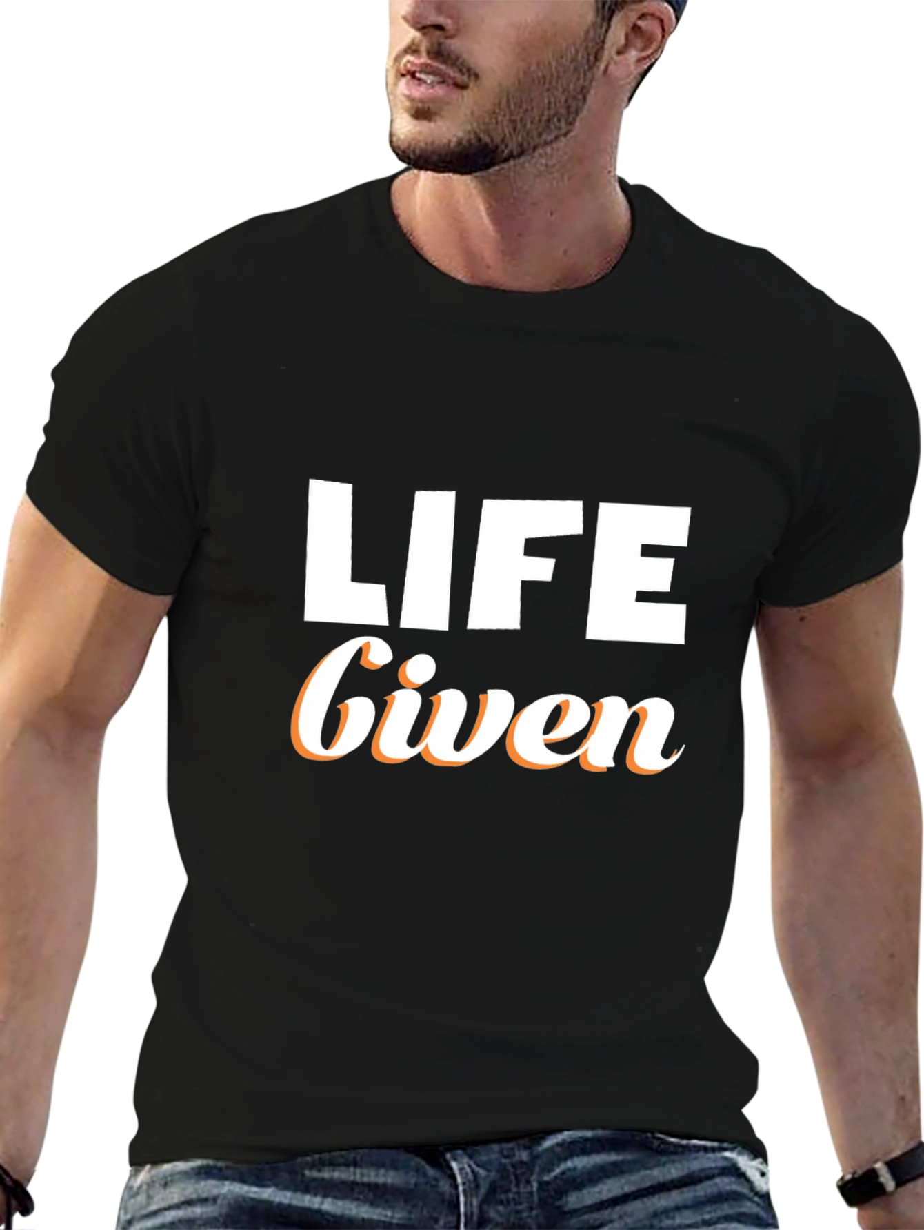Camiseta Negra Life Given para Hombre