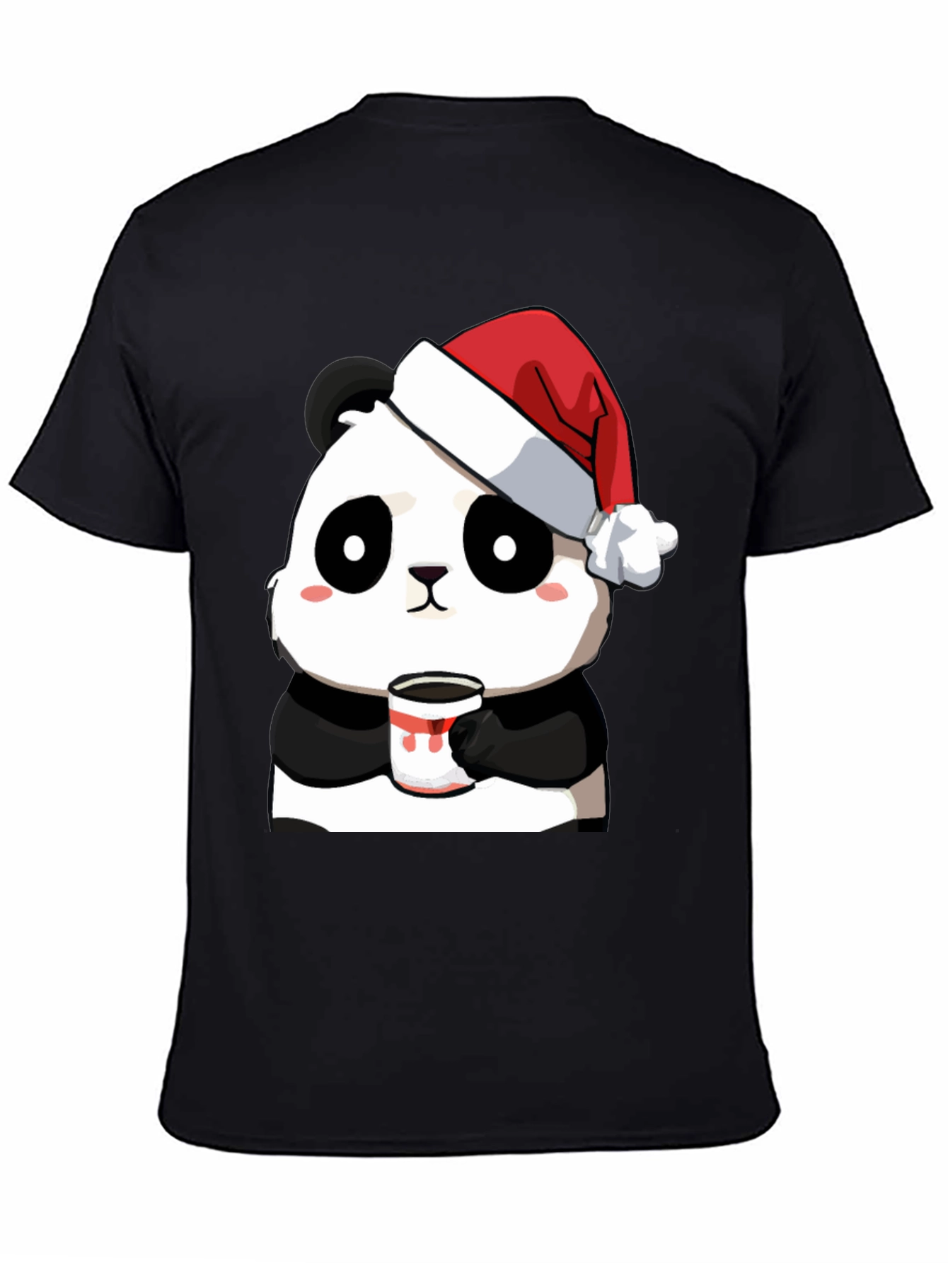 Camiseta Panda Navideño con Taza - Diseño Único