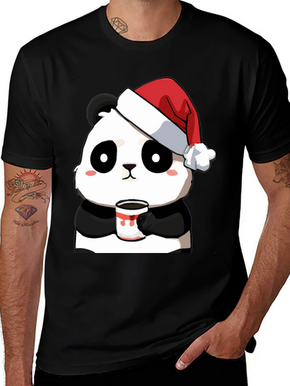 Camiseta Panda Navideño con Taza - Diseño Único