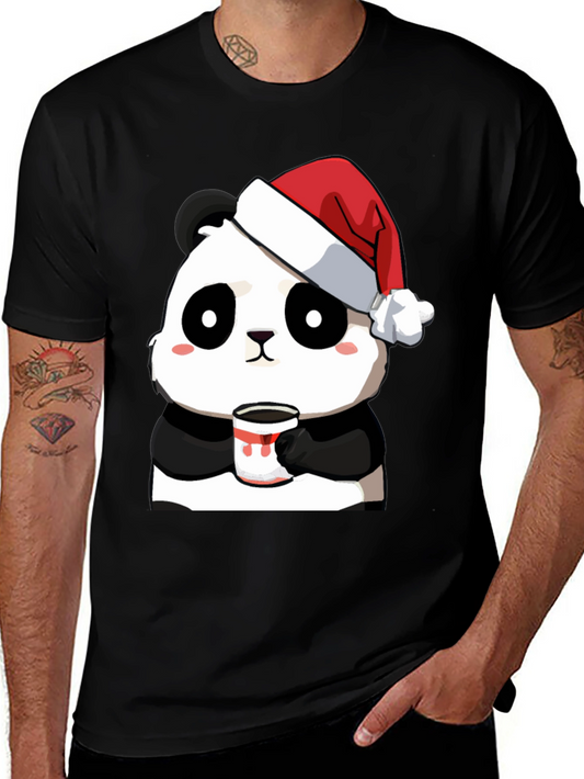 Camiseta Panda Navideño con Taza - Diseño Único