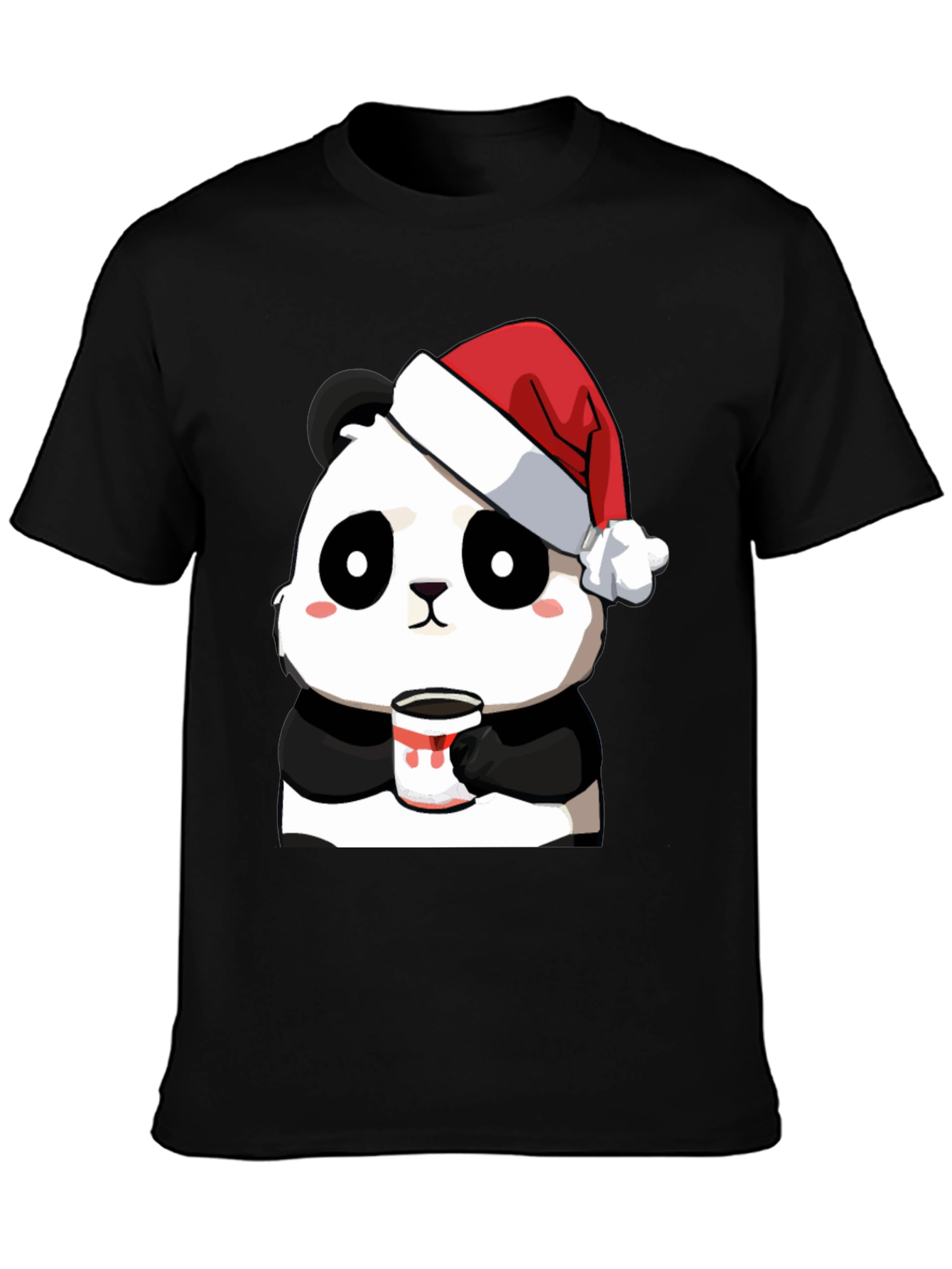 Camiseta Panda Navideño con Taza - Diseño Único