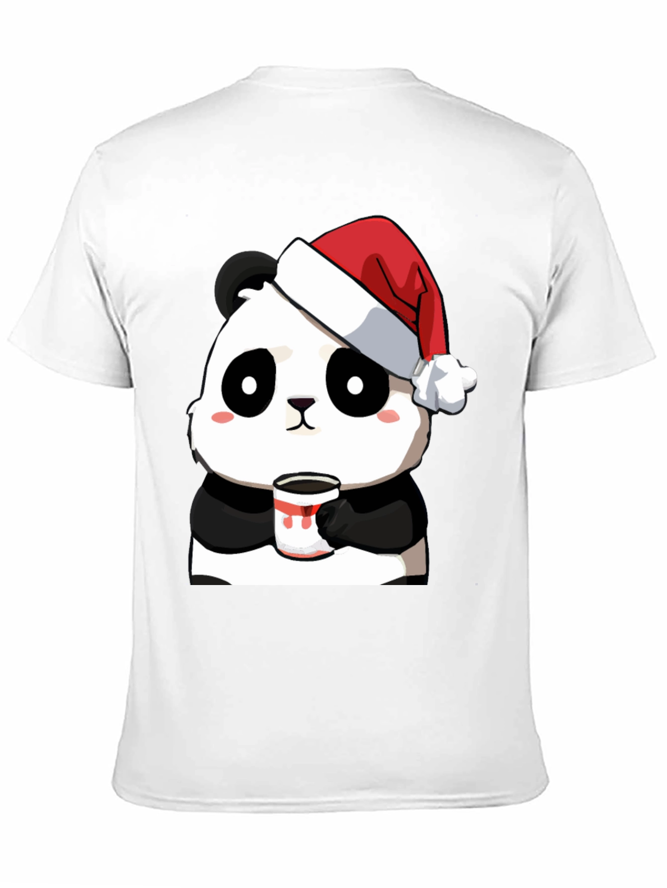 Camiseta Panda Navideño con Taza - Diseño Único