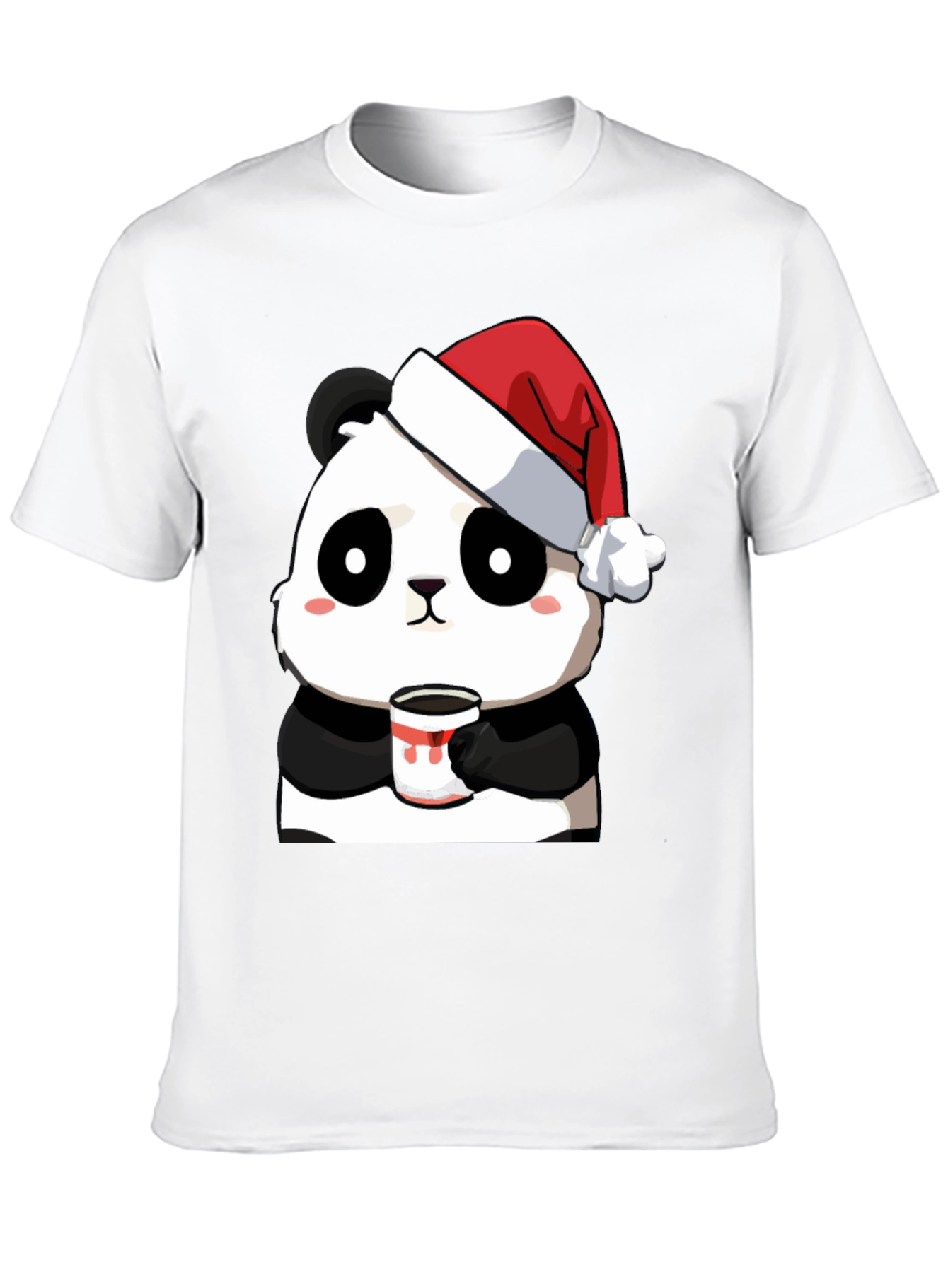 Camiseta Panda Navideño con Taza - Diseño Único