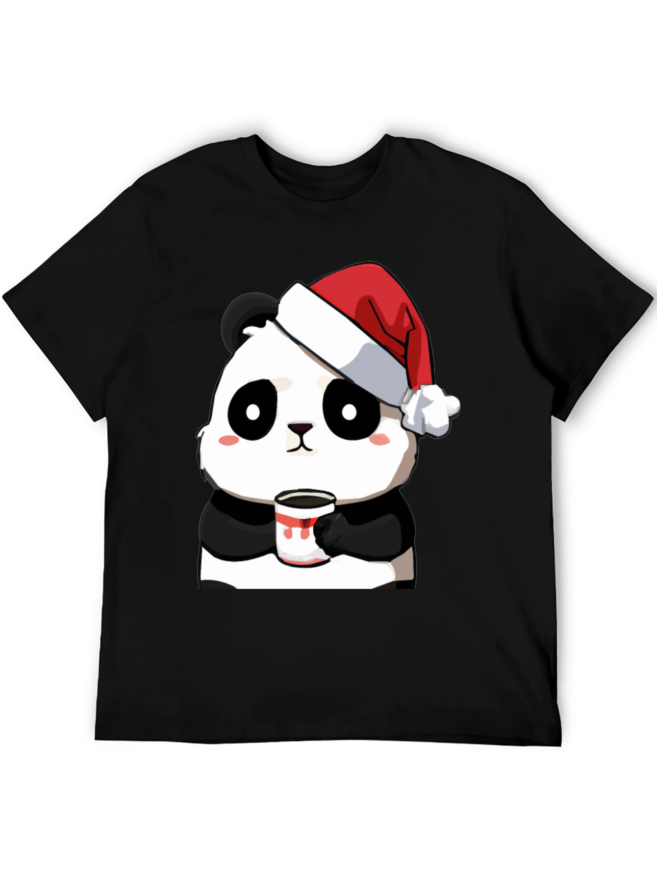 Camiseta Panda Navideño con Taza - Diseño Único