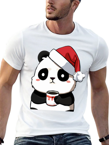 Camiseta Panda Navideño con Taza - Diseño Único