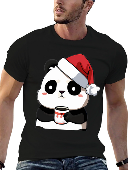 Camiseta Panda Navideño con Taza - Diseño Único